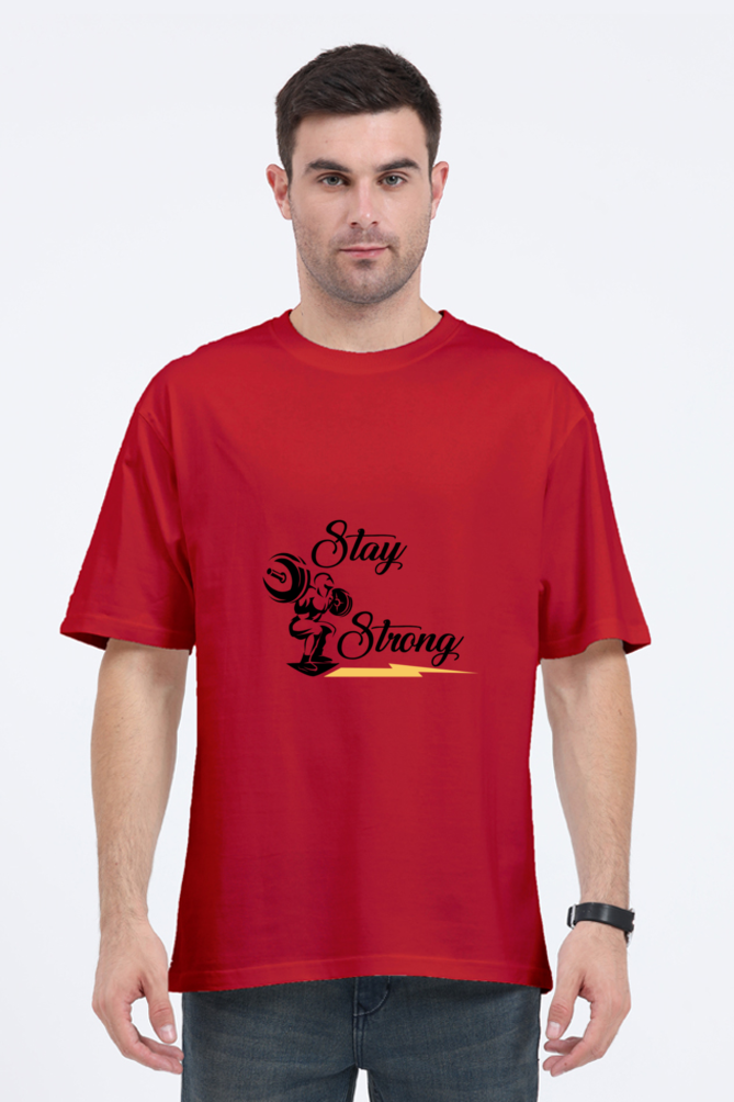 Men's Oversized Gym T-Shirt - Bold Printed Design for Athletes