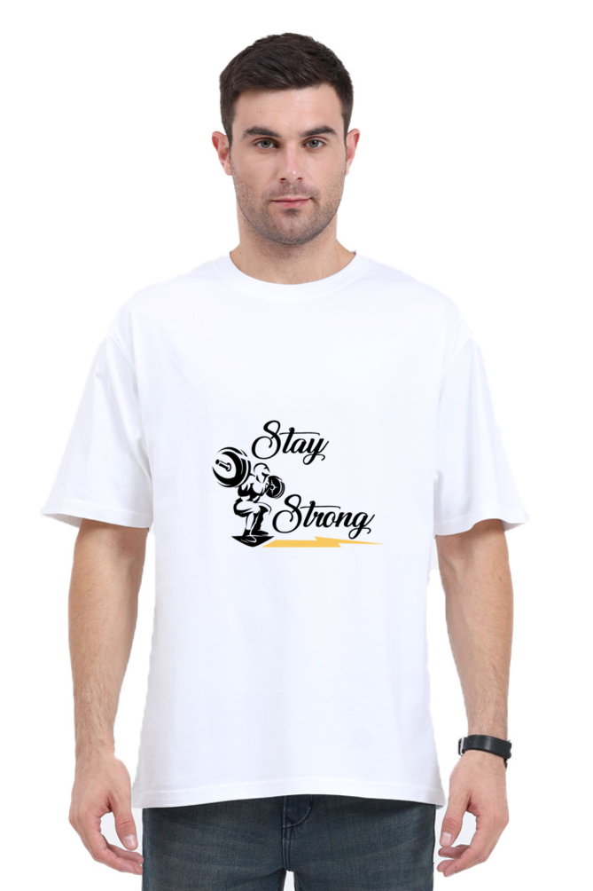 Men's Oversized Gym T-Shirt - Bold Printed Design for Athletes