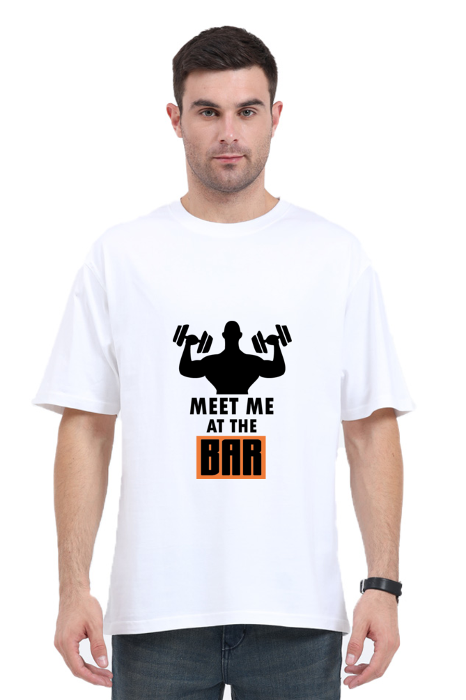 Meet at the Bar - Unisex Oversized Classic T-Shirt (White)