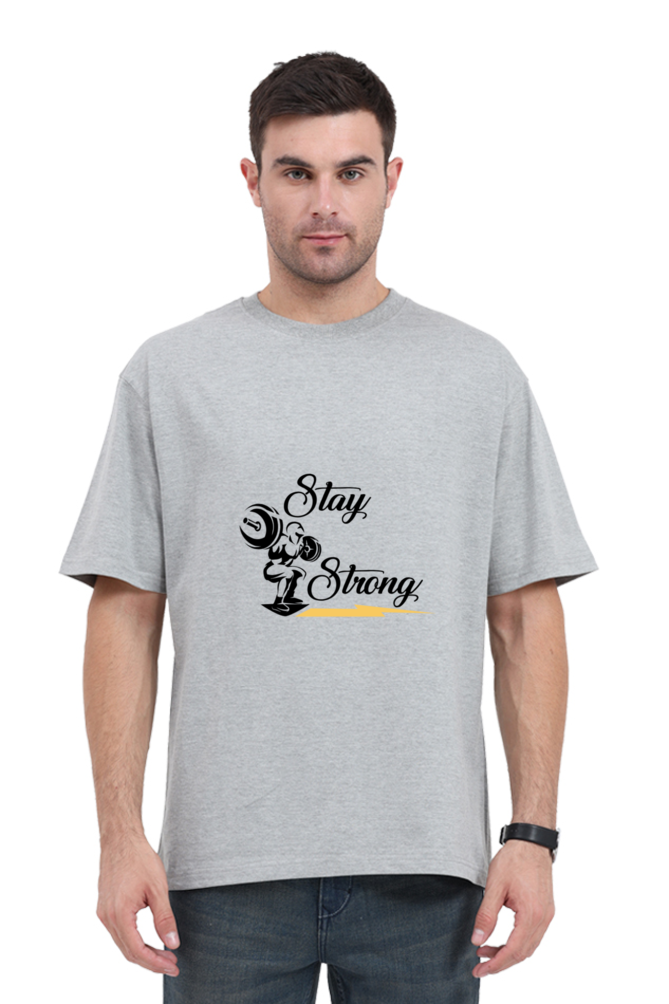 Men's Oversized Gym T-Shirt - Bold Printed Design for Athletes